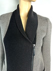 Max Mara Wool-cashmere Herringbone Asymmetrical Zip Sweater-jacket Combo  Size 8