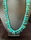 Blue Nugget Turquoise Bead Navajo Sterling Silver Beads Necklace 20    16519