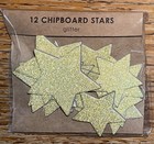 Ms  Sparkle   Co  12 Chipboard Gold Glitter Stars Card Craft Scrapbook Stickers