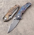 Rwl34 vg10-fire Folding Knife Titanium Handle Camping Pocket Knife