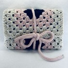 Book Cover Sleeve Granny Stitch Crochet   Velvet Bookmark Set Ooak Great Gift