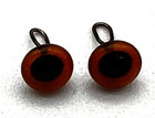 1 Pair Lt Brown   Black Glass Teddy Bear Eyes W Wire 6mm 1 4 Inch Across