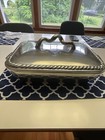 Vtg  Mariposa  Brillante  Mexico  Heavy  Cast Aluminum  Covered Dish  Rope  Rare
