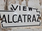 Vintage Alcatraz Porcelain Sign Old Prison Jail Penitentiary Souvenir California