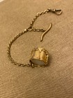 Antique T Bar Chain  Gold Snare Drum Fob