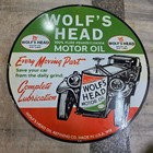 Wolf s Head Porcelain Enamel Sign 29 X 29 Inches