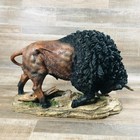 Large Bison Buffalo Statue Figurine Head Down Charging Resin Southwestern Decor