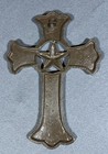 Cast Iron Cross Wall Decor Weathered Rustic 11x8 Ornate Hanging Nautical Floral