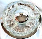 Kromex 1950s 7pc Lazy Susan Chrome Glass Rotating Party Platter Serving Dish Vtg
