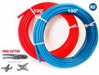 Efield 2 Rolls 1 2  X 100ft 200ft  Pex Pipe tubing Red  blue Combo   Free Cutter