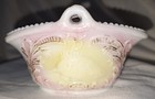 Antique Milk Glass Match Holder 