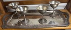 1930s English Silver Plated Tray   4 Repouss   Goblets Cgl s Birmingham England