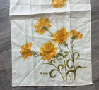 Vintage Vera Neumann Orange Yellow Floral Flower Linen Tea Towel Ladybug Signed