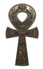 Cold Cast Bronze Egyptian Ankh Wall Plaque Home Decorative Religious Collection