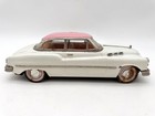 Vintage Japanese Tin Friction Car White Pink Sedan 8   