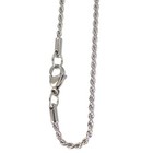 Rope Chain Necklace Surgical Stainless Steel 2mm 16-24 Inch Hypoallergenic
