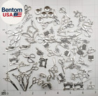 68 Pcs Silver Sewing Charms Collection - Mix Antique Scissor Pipe Yarn Clew Butt