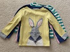 Mini Boden Girls Set Appliqu   Long Sleeve Shirts Bunny Cat Birds Squirrel 4-5 Y