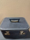 Vintage Blue Monarch Cosmetic Travel Train Case No Key