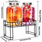 2 Pack 1 Gallon Glass Drink Dispenser With Stand Stainless Steel Faucet