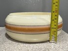 Vintage Cookson Pottery Usa 3 5   x10    Planter bowl Pink Orange Stripes Guc  see 