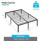 Alvantor Full Metal Platform Bed Frame Black 14 Inch Heavy Duty Steel Slat Suppo