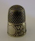 Chester 1894 Sterling Silver Leaf Thimble Sewing Needlework Antique