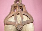 Antique Louden A23 Cast Iron Metal   Wood Barn Pulley 6  Wheel