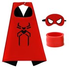 Kids Dress Up Capes And Masks Set  Kids Costume For Party Favor Redden Black