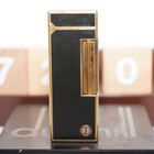 Vintage Dunhill Lighter Gold black _ultrasonically Cleaned_working