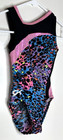 Gk Elite   Cm Gymnastics Dance Leotard Child Medium Black Pink Asymmetric