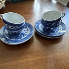 Vintage Child Size 8pc China Tea Set Blue Willow Asian Theme Made In Japan
