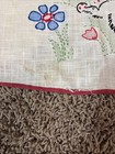 Vintage Linen Embroidered Apron Cats And Rabbits  31