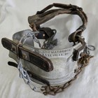 Vintage Bull Blinders Metal   Leather Henry Masbruch Platteville Wi Farm Antique