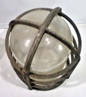 Vintage Industrial Cage-aluminum Explosion Proof Light Fixture W  Globe
