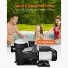 1 5 Hp Above Ground Swimming Pool Pump Single Speed 122gpm 3450rpm No Plug
