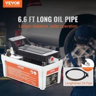 Air Hydraulic Pump  10000 Psi  1 2 Gal Tank  6 6ft Pipe  Foot-actuated  Gray