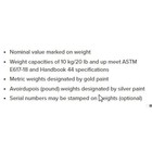 Rice Lake Weighing Systems 12870 Calibration Weight  20 Lb  Nominal Mass