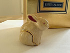 Estee Lauder 1997 Knowing Solid Perfume Compact  Enamel Bunny Mib
