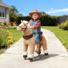 Qaba Ride On Horse For Kids 3-5 Years  31 5 Inch Plush Riding Pony  Brown