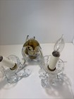 Antique Vtg Crystal Wall Sconces Art Deco Nouveau Ornate  French One Broken Arm