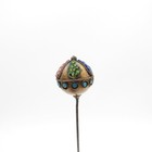 Antique Italian Micro Mosaic Ball Shaped Hatpin Hat Pin