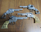 Vintage  lot Of 4  Metal Toy Cap Guns