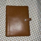 Rare Vintage Coach Brown Leather A5 Size Organizer Day Planner Button Vtg 