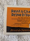 Vintage Ink Blotter Early Rental Car Chevrolet Rent-a-chevrolet Co Rare Auto Ad