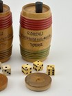 Vtg Wooden Barrel Dice Game Marked    r  Dreau Electricite Automobile Tour    France