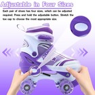 Kids Roller Skates  4-size Adjustable W  Light-up Wheels For Boys   Girls