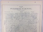 Antique General Land Office Map Stephens County Texas Showing Plats   