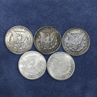 Lot Of 5 Coins-morgan Dollar-1878-1921 Mixed Date Mixed Mint Xf au Condition
