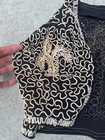 1930s Vintage Antique Black Corded Soutache Cream 30s Bolero Jacket Xs
